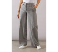 Wallis Pinstripe Wide Leg Trouser In Grey grey 18