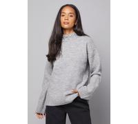 Wallis Placement Cable Funnel Jumper In Grey grey