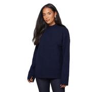 Wallis Women's Placement Cable Funnel Jumper in Navy | Size: Medium Wallis Navy M