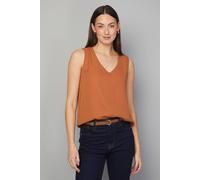 Wallis Plain V Neck Cami Top In Ginger ginger