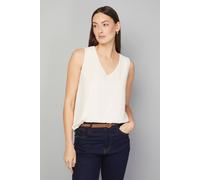 Wallis Plain V Neck Cami Top In Ivory ivory