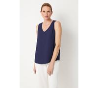Wallis Plain V Neck Cami Top In Navy navy 8