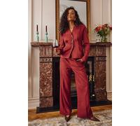 Wallis Pleat Front Waist Binding Blazer In Rust rust