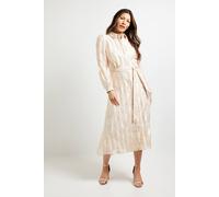 Wallis Polka Dot Organza Shirt Midi Dress In Ivory ivory
