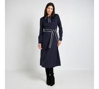 Wallis Ponte Collar Contrast Midi Dress KHAKI SIZE 12