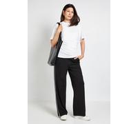 Wallis Ponte Side Stripe Trouser In Black black