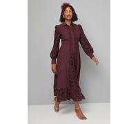 Wallis Premium Lace Button Through Maxi Dress In Burgundy burgundy 14