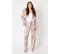 Wallis Premium Printed Wide Leg Trousers In Cream cream 22