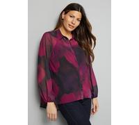 Wallis Printed High Low Hem Longline Shirt In Berry berry