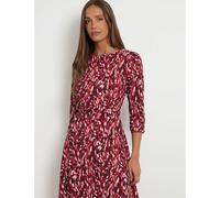 Wallis Printed Jersey Ruched Waist Midi Dress NAVY SIZE 10