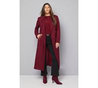 Wallis Pu Pocket Detail Longline Coat In Berry berry 10