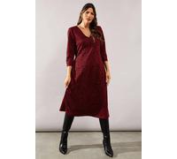 Wallis Red Animal Jacquard Ponte Midi Dress red 10
