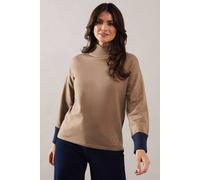 Wallis Roll Neck Asymmetric Hem Tunic In Camel camel S