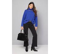 Wallis Roll Neck Gold Detail Jumper In Cobalt cobalt