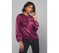 Wallis Satin Bar Detail Blouse In Plum plum 20