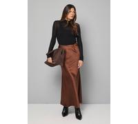 Wallis Satin Bias Cut Skirt In Chocolate chocolate 16