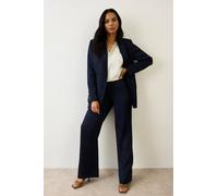 Wallis Satin Double Breasted Blazer Coord In Navy navy