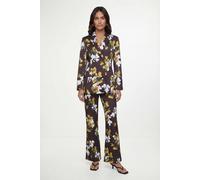 Wallis Satin Floral Blazer Co-Ord In Chocolate chocolate