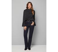 Wallis Satin High Neck Flute Blouse In Black black 14