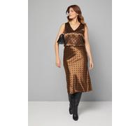 Wallis Women's Satin Spot Bias Midi Skirt in Gold | Size: 10 Wallis Gold 10