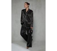 Wallis Satin Wide Leg Trouser Co Ord In Black black 8