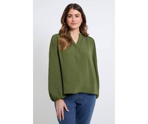 Wallis Scallop Trim Gathered Raglan Top In Khaki khaki