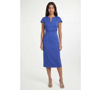 Wallis Scuba Crepe Wrap Waist Midi Dress In Cobalt cobalt