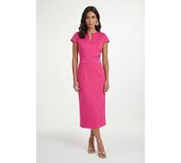 Wallis Scuba Crepe Wrap Waist Midi Dress In Pink pink