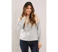 Wallis Sequin Zig Zag Jumper In Grey Marl grey marl XL