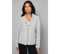 Wallis Shawl Collar Cable Cardigan In Grey grey XL