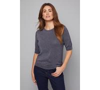 Wallis Shimmer Short Sleeve Jumper In Navy navy S