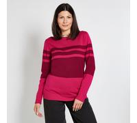 Wallis Shoulder Button Detail Stripe Knitted Top BLACK LARGE