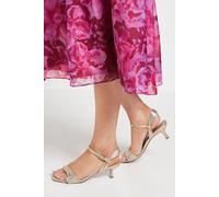 Wallis Sonny Twist Front Kitten Heeled Sandals In Gold gold