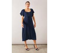 Wallis Split Sleeve Viscose Jersey Midi Dress In Navy navy