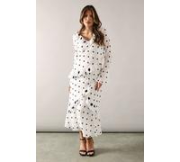 Wallis Spot Mix Ruffle Asymmetric Dress In Mono mono 14