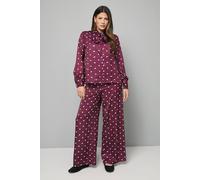 Wallis Spot Print Pintuck Tie Neck Blouse In Berry berry 14