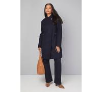 Wallis Stand Up Collar Coat In Navy navy
