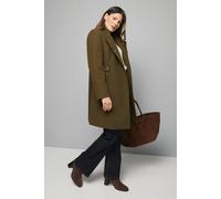 Wallis Stand Up Collar Coat In Olive olive