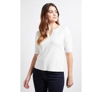Wallis Stitch Detail V Neck Knitted Top In Ivory ivory