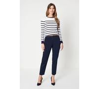Wallis Stretch Cigarette Belted Trousers In Navy navy 18