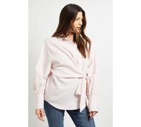 Wallis Women's Stripe Side Tie Shirt in Ivory | Size: 12 Wallis Ivory 12