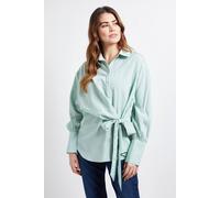 Wallis Women's Stripe Side Tie Shirt in Sage | Size: 22 Wallis Sage 22