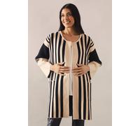 Wallis Striped Colour Block Coatigan In Camel camel M