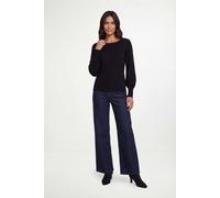 Wallis Stud Detail Fine Knitted Jumper In Black black