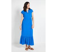 Wallis Summer Cheesecloth Maxi Dress In Blue blue