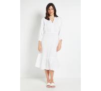 Wallis Summer Cheesecloth Midi Dress In Ivory ivory