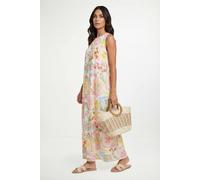 Wallis Summer Tropical Maxi Dress In Ivory ivory