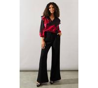 Wallis Tall Occasion Printed Ruffle Sleeve Blouse In Blush blush 10