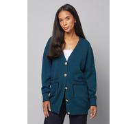 Wallis Teal Tipped Button Through Cardigan teal S