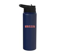 Wallis Texas TX College Style Red Text Wallis Stainless Steel Insulated Water Bottle